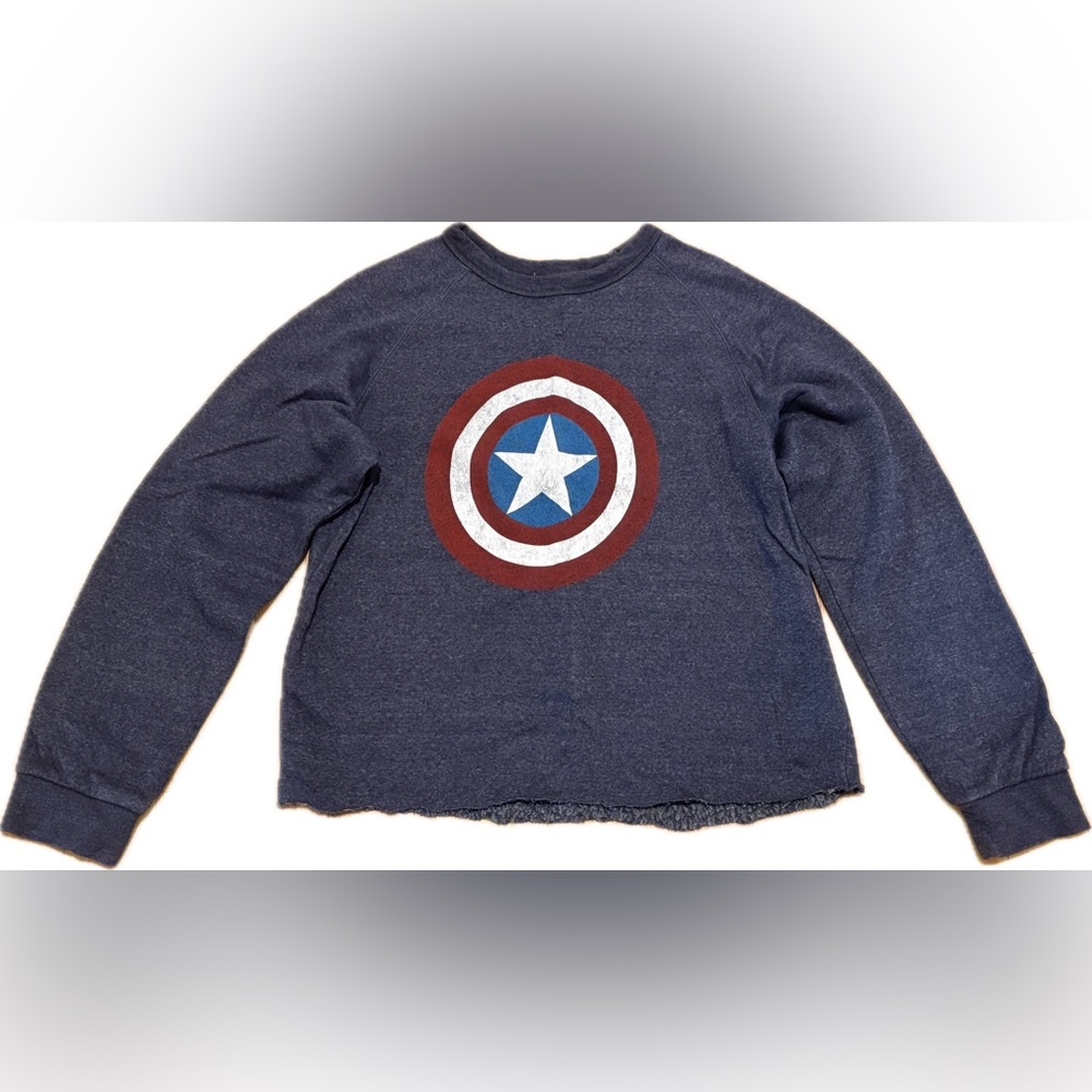 🇺🇸 Marvel Heathered Blue Captain America Women's Sweatshirt 🇺🇸